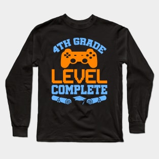 4th Grade Level Complete Video Gamer T-Shirt Graduation Gift Long Sleeve T-Shirt